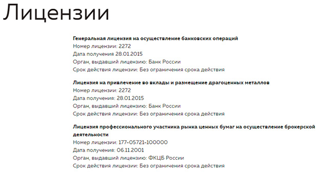 rosbank.ru лицензии
