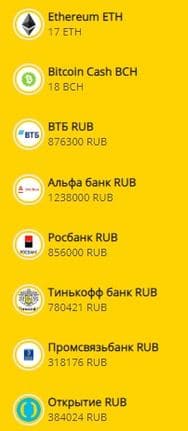 Направления обмена 1000btc.ru