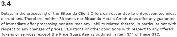 bitpanda.com отсутствие гарантий