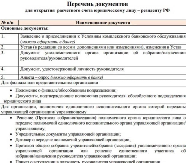 ПАО «МТС-Банк» документы для юрлиц
