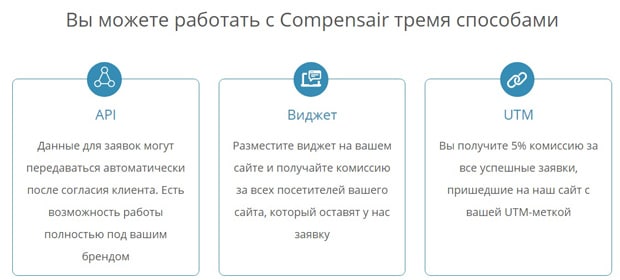 compensair.com варианты сотрудничества