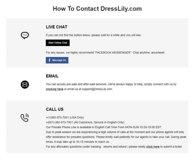Dresslily FAQ