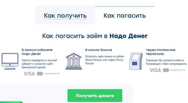 nadodeneg.ru погасить заем