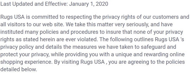 rugsusa.com политика конфиденциальности