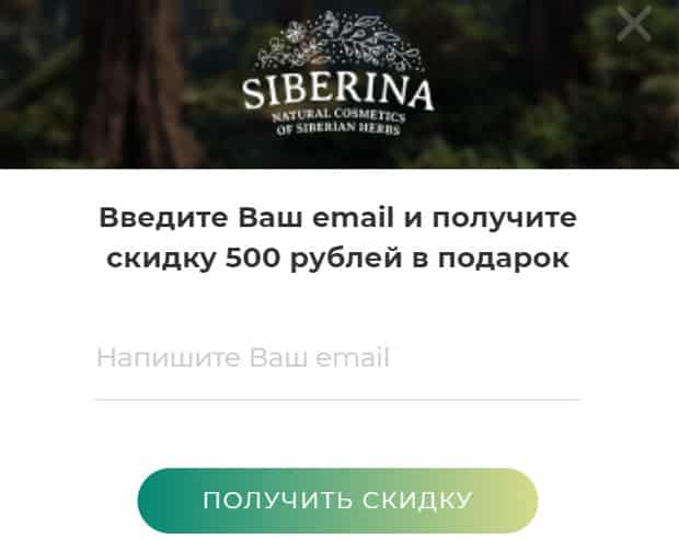 siberina.ru скидка за подписку