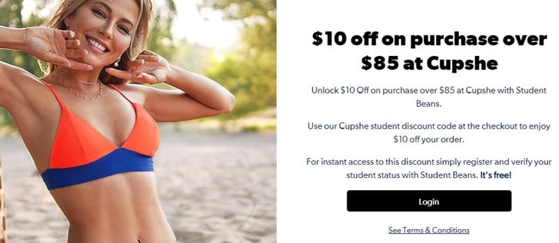 cupshe.com скидка для студентов