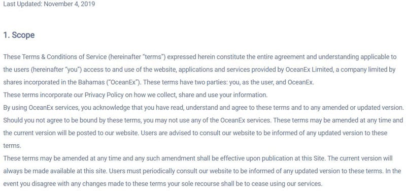 ОкеанЭкс пользовательское соглашение
