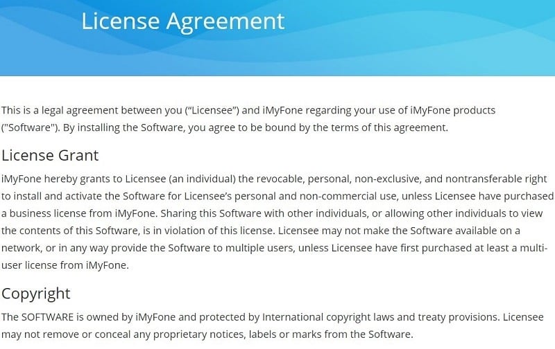 imyfone.com пользовательское соглашение