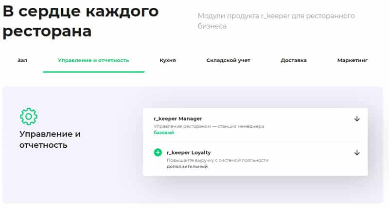 rkeeper.ru модуль управления и отчетности