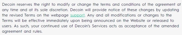 decoin.io пользовательское соглашение